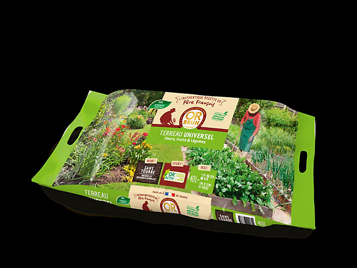 Terreau universel fleurs, fruits et légumes 40L Or Brun