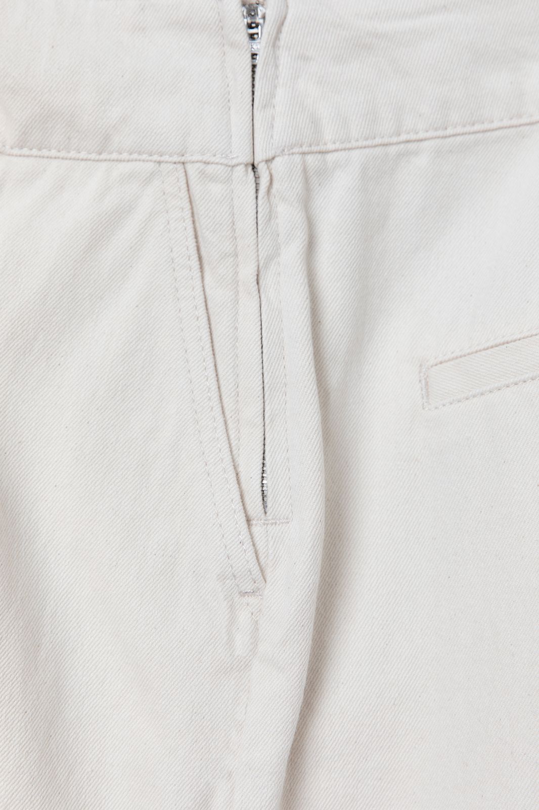 Witte wide leg denim broek met rits