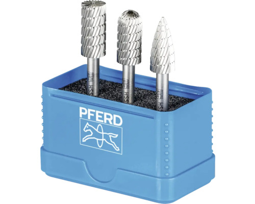 HSS freesset 86 PFERD vertanding 3 Ø 12mm stift-Ø 6mm universeel middel fijn, 3-delig.