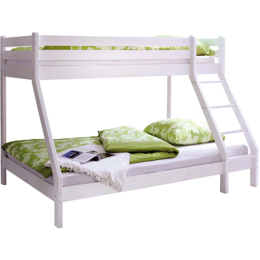 TICAA Etagenbett Noah Kiefer Weiß Weiß