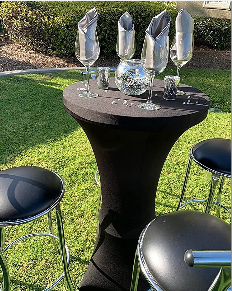 (115x70cm) Deko Tischdecke Party Cocktail Tisch Tuch Überzug - Weiss