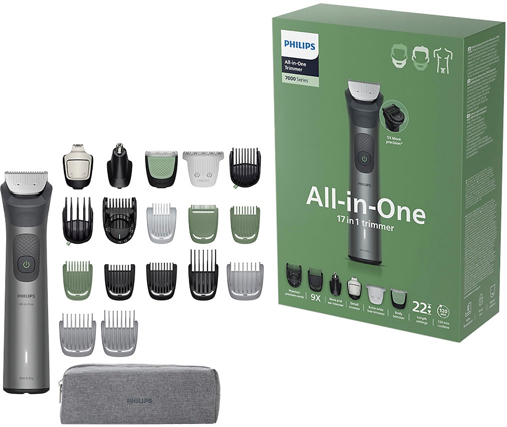 Philips Multifunktionstrimmer »Series 7000 MG7941/15« 17 Aufsätze 17-in-1-Trimmer für Gesicht, Körper und Kopfhaare