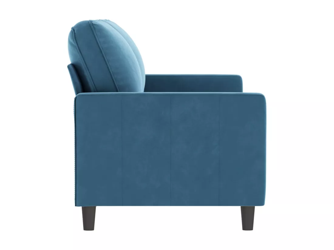 Canapé à 2 places Bleu 140 cm Velours