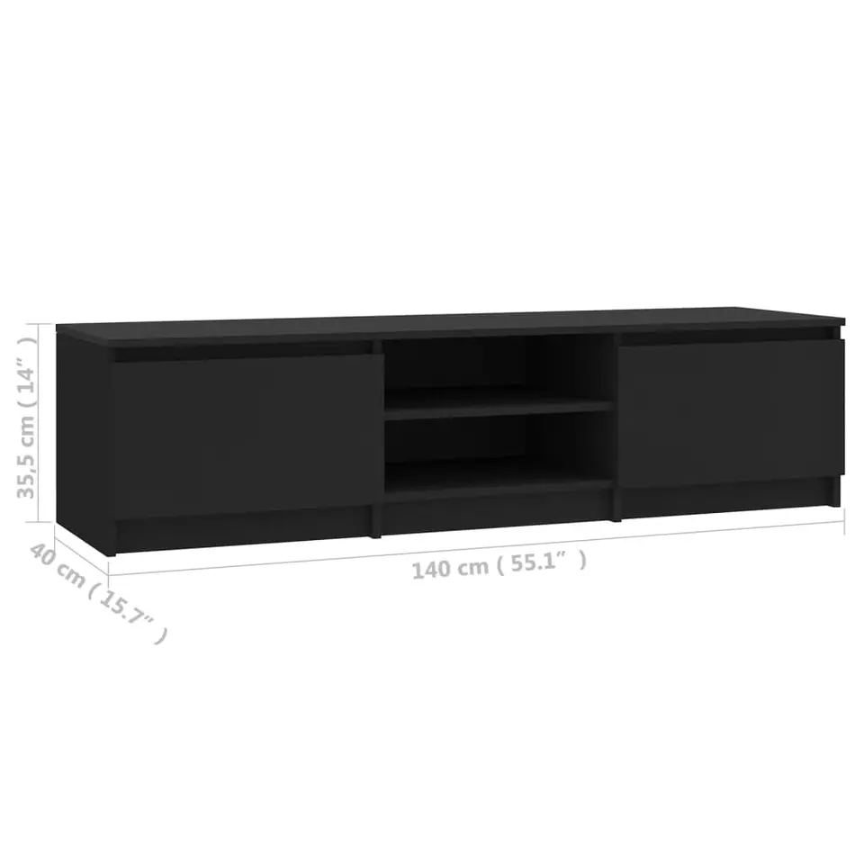 vidaXL - Tv-meubel - Zwart - Bewerkt hout