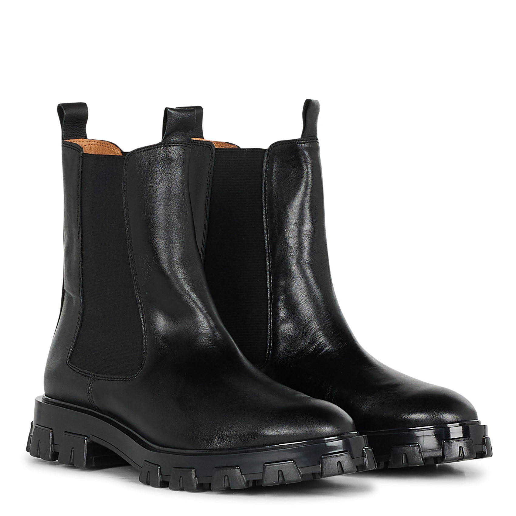LAURELL - Bottines plates en cuir velours | Noir