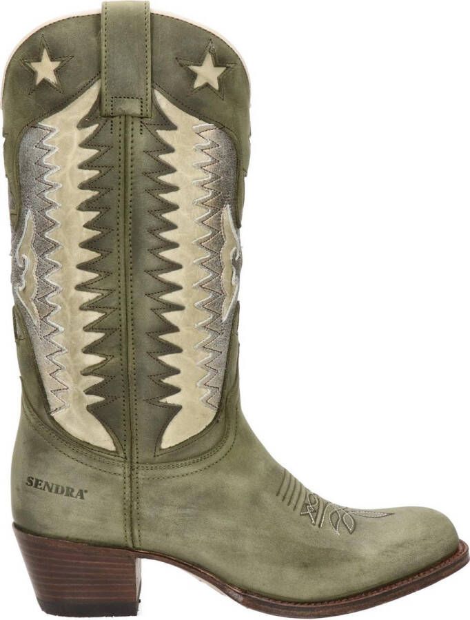 Sendra Debora Insa leren cowboylaarzen kaki