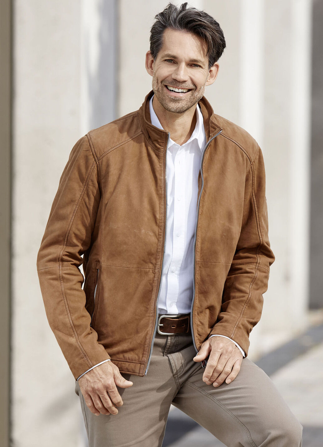 Kurzjacke aus Nubukleder