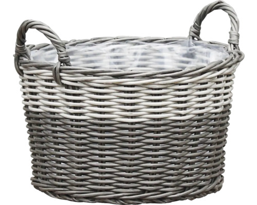 Plantenmand polyrotan Ø 40 cm H 26 cm bruin