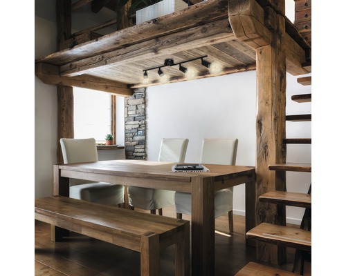 Plafondspot, 4-lichts, L 69,5 cm, zwart