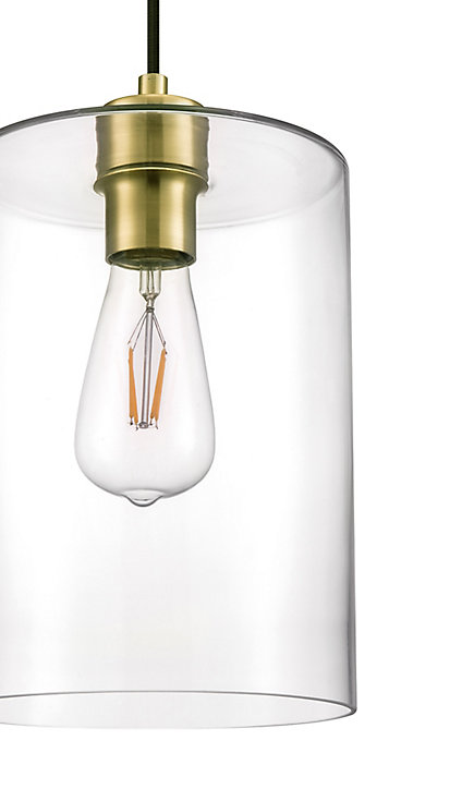 Suspension Wutai GoodHome en laiton et transparent IP20 E27