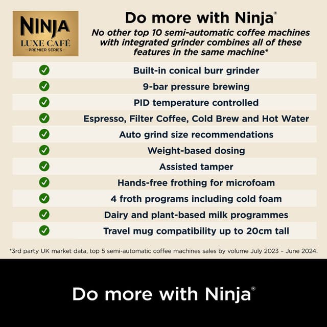 Ninja Luxe Café Premier espressomaskine ES601EU (sølv)