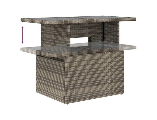 VIDAXL - Salon extérieur Salon de jardin 6 pcs avec coussins gris résine tressée