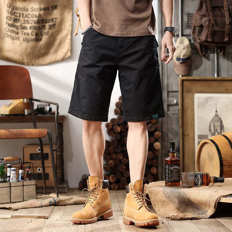 Denimic - Effen short met middelhoge taille