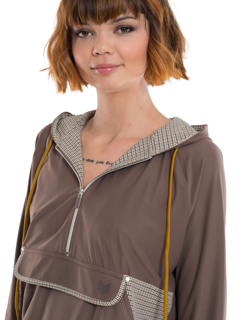 HBT CHIC TRAVEL - SINBAD SWEAT CAPUCHE TAUPE