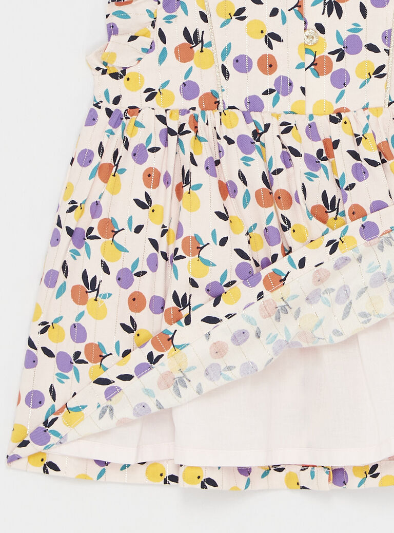 Robe manches courtes imprimée rose pale pour bébé fille