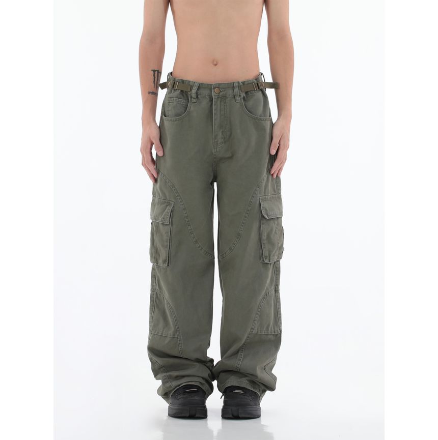 Meiksip - Losse cargojeans met hoge taille