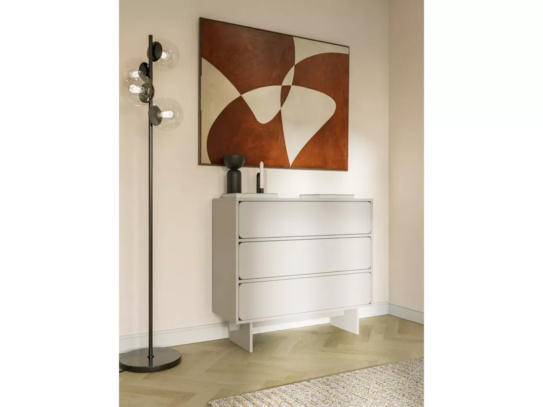 Commode - 101 cm - 3 tiroirs - grège - WUWU