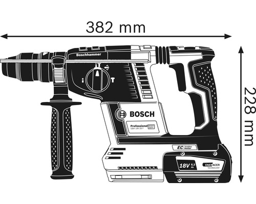 Bosch Professional GBH 18V-26 F accu-boorhamer, inclusief 2 accu's (5,5 Ah) en lader