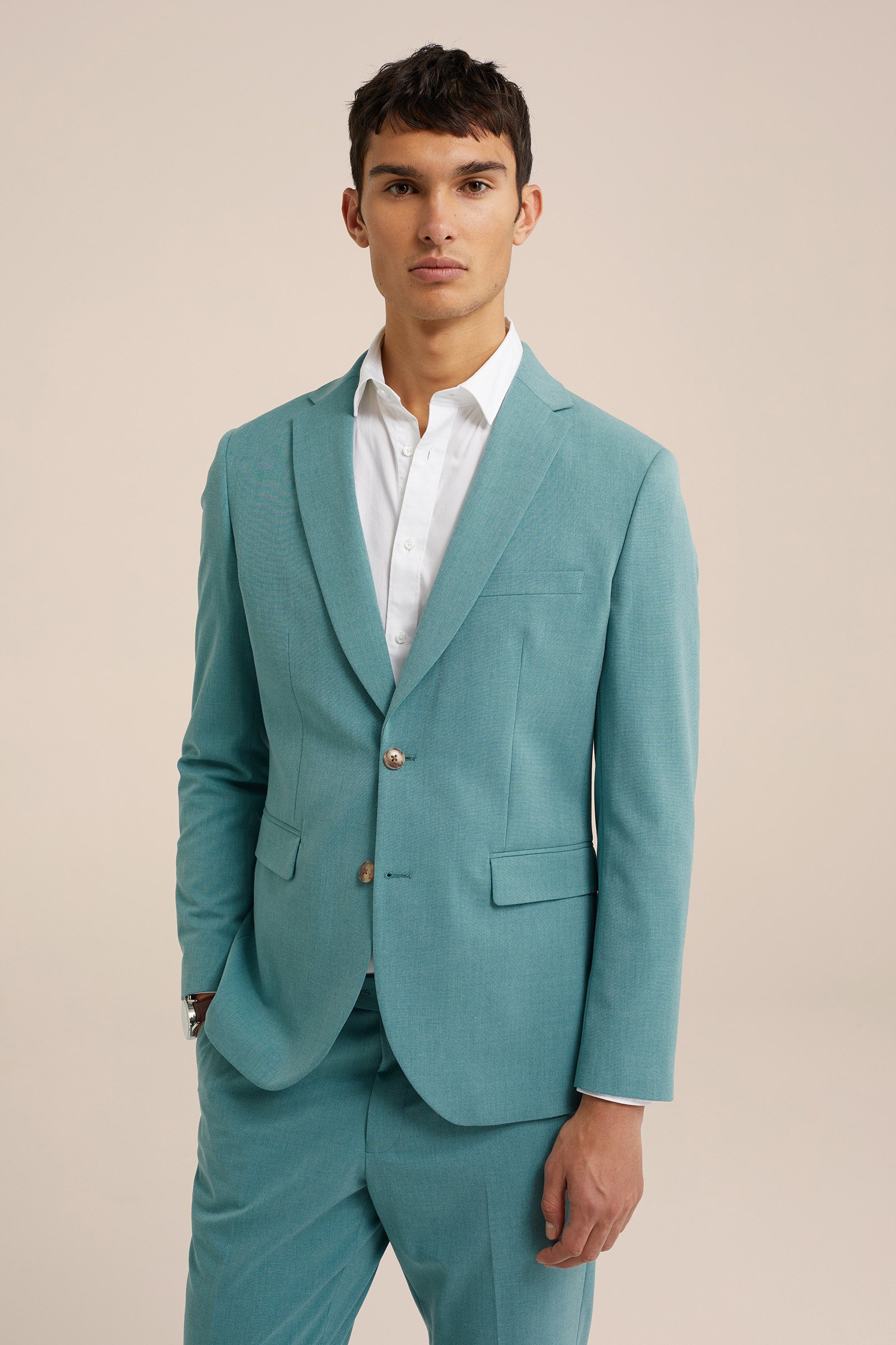 slim fit blazer Fundamentals Groenblauw