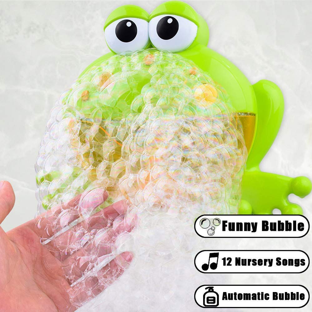 Badewannen Seifenblasen Maschine Interaktives Kinder Wasser Spielzeug Bubble Maker (Batteriebetrieben) - Frosch