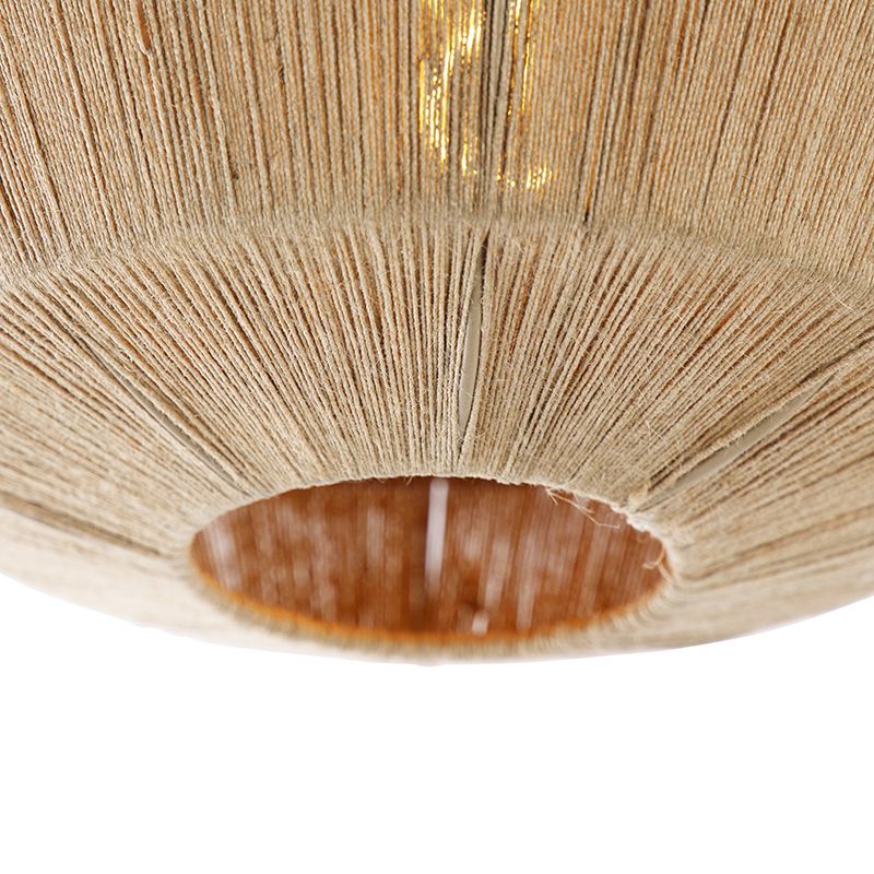 Oosterse plafondlamp zwart met touw - Riki