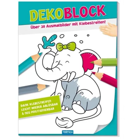 Trötsch Dekoblock mit Klebestreifen, 1 Stück, 2-fach sortiert