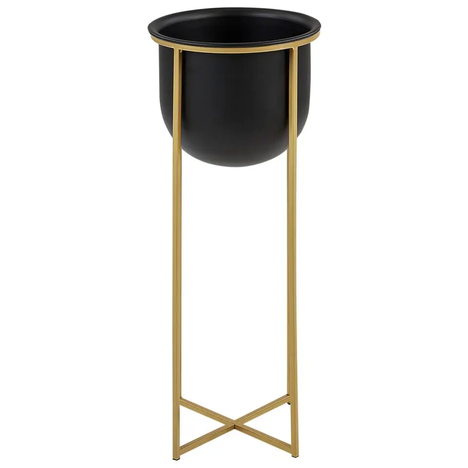 THUJA - Bloempot set van 2 - Zwart - Metaal