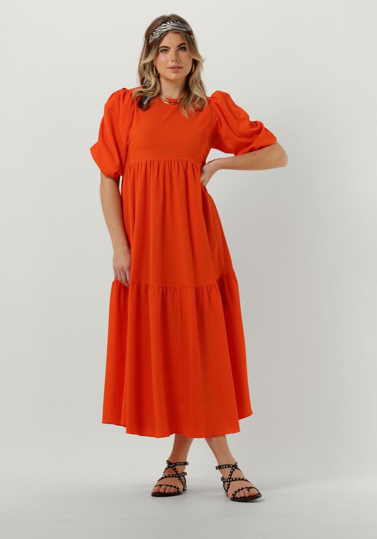 NOTES DU NORD koraal notes du nord midi jurk carrie dress