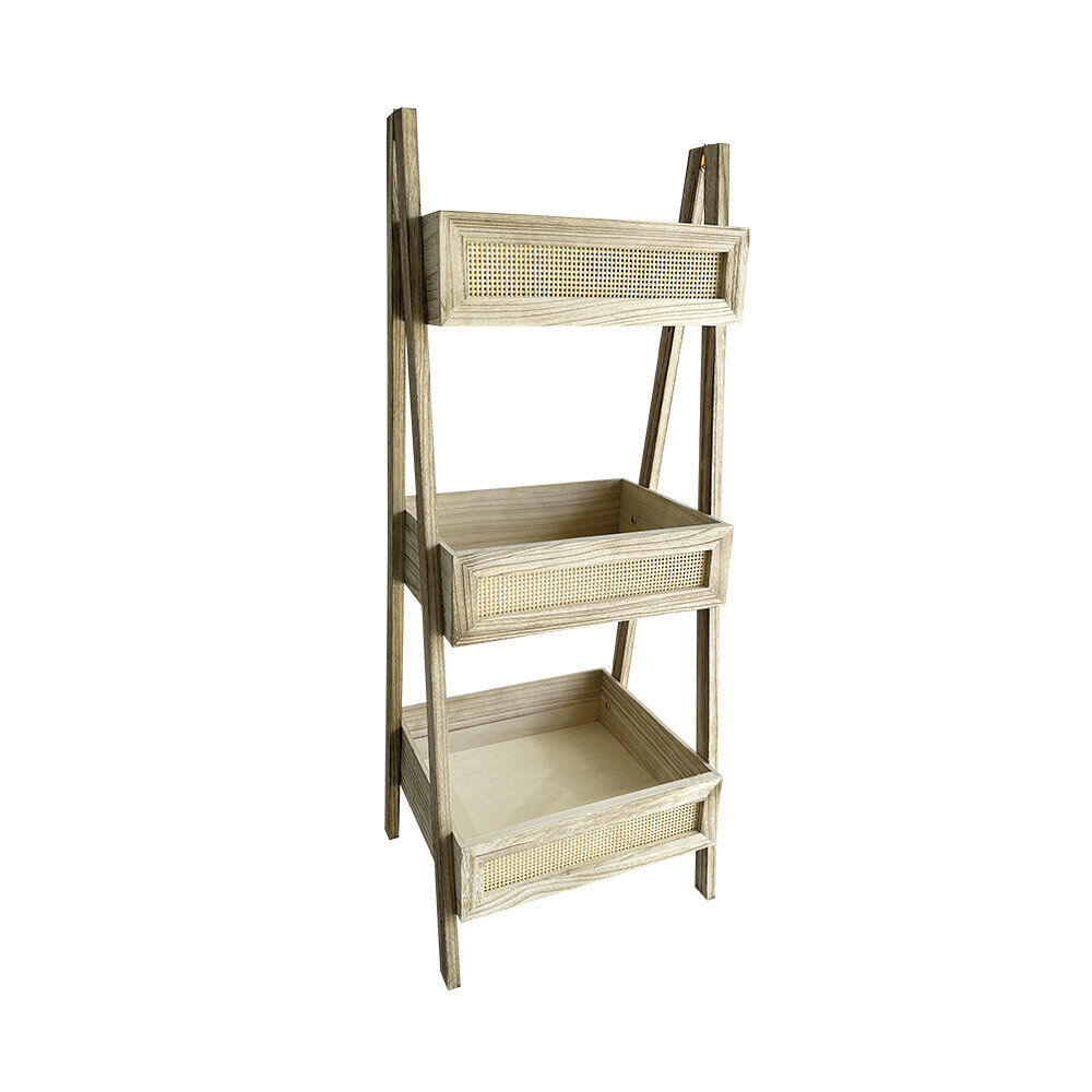 Étagère sur pied 3 niveaux Salomé bois et métal 40xH100x33cm