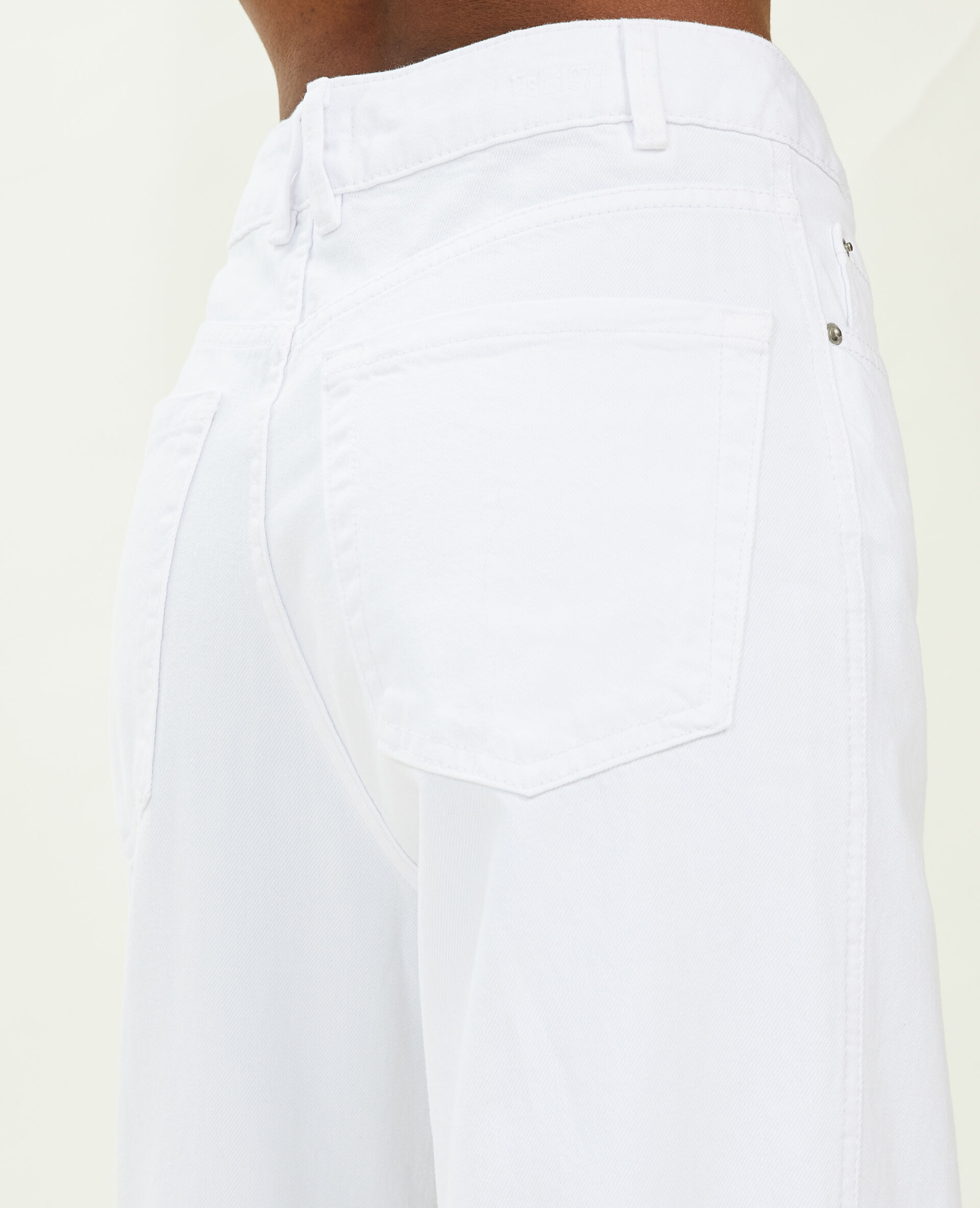 Jean straight taille haute - Blanc