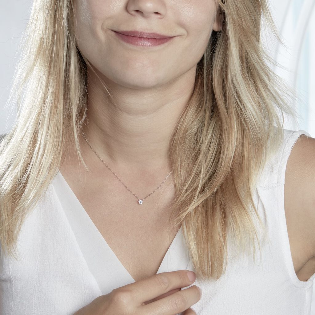 Collier Germinie Argent Blanc Oxyde De Zirconium