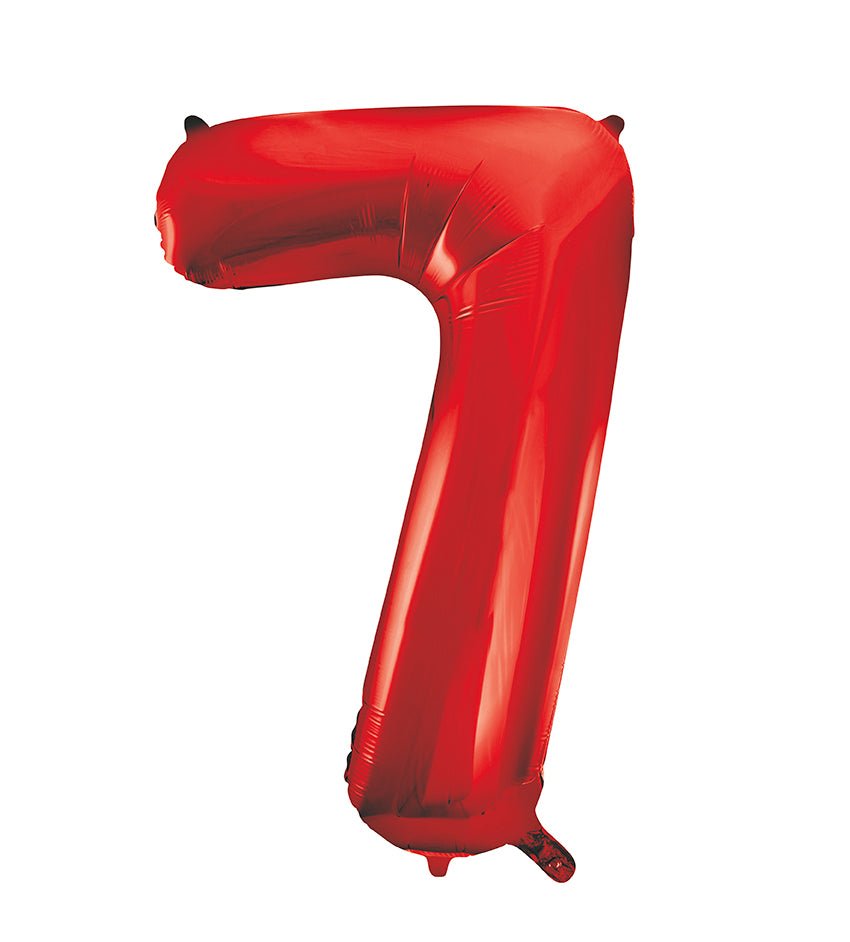 7 Jaar Cijfer Ballon Rood Leeg 86cm