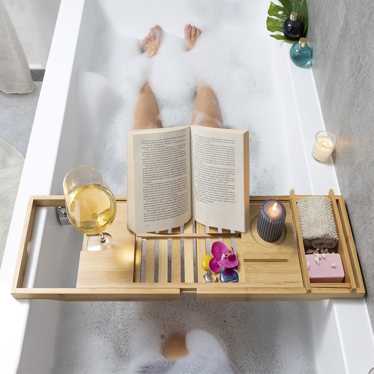 Plateau de baignoire extensible - Bambou