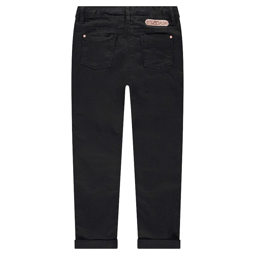 Pantalon en twill coupe slim uni - Noir