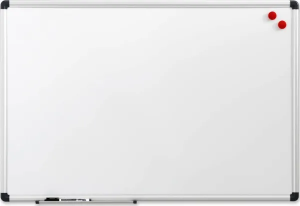 Whiteboard 150x120 cm magnetisk med aluminiumsramme inkl. 1 marker og 2 magneter