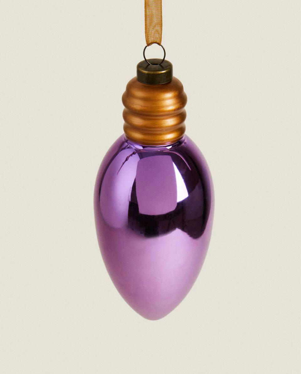 DECORAÇÃO DE NATAL COM LÂMPADA DE VIDRO