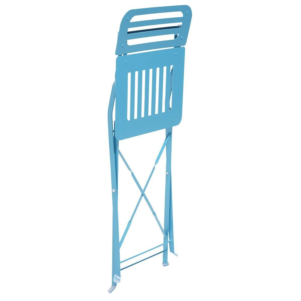 Chaise de jardin Rio pliante métal bleu 41x45xH82cm