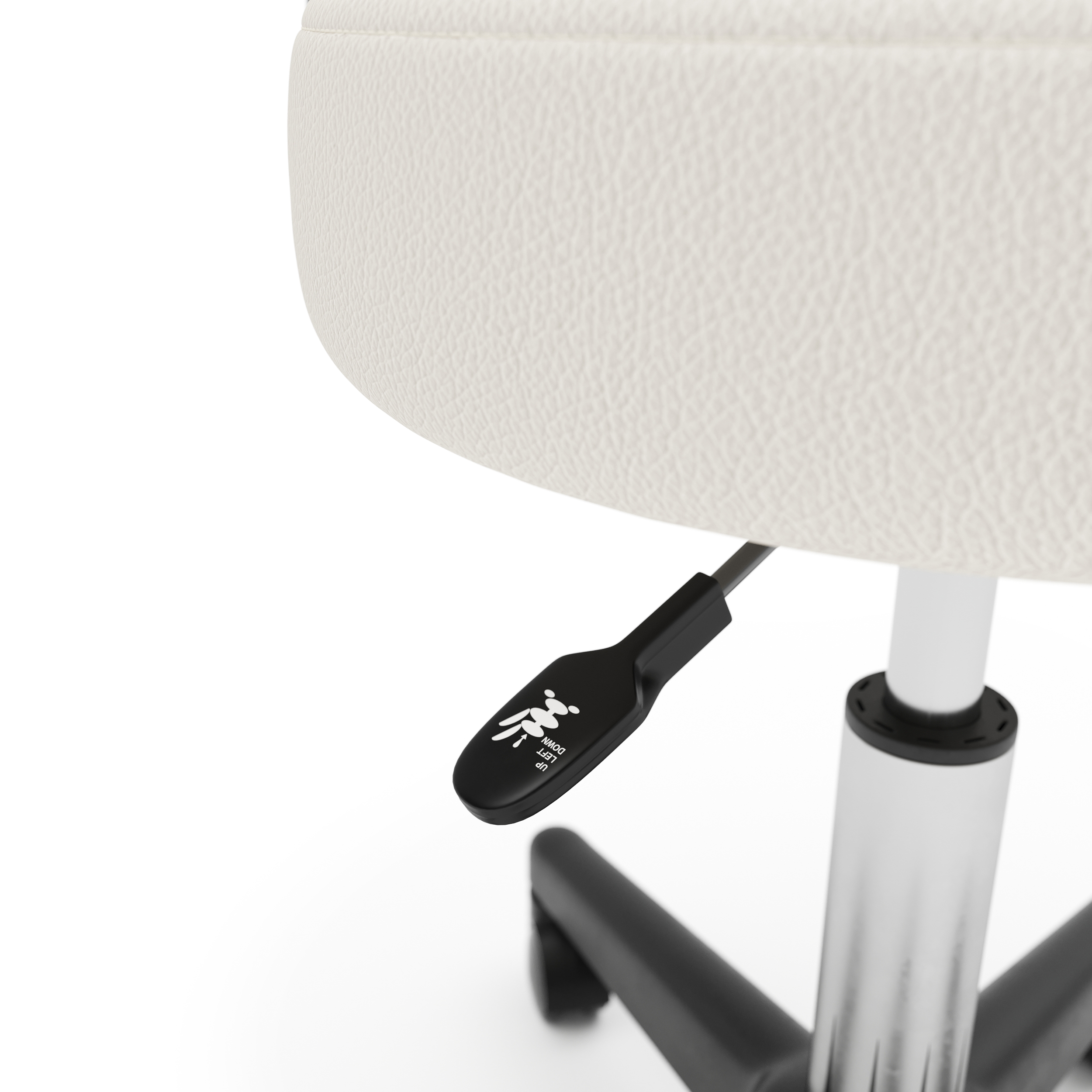 Drehstuhl Rollhocker mit Rückenlehne weiss