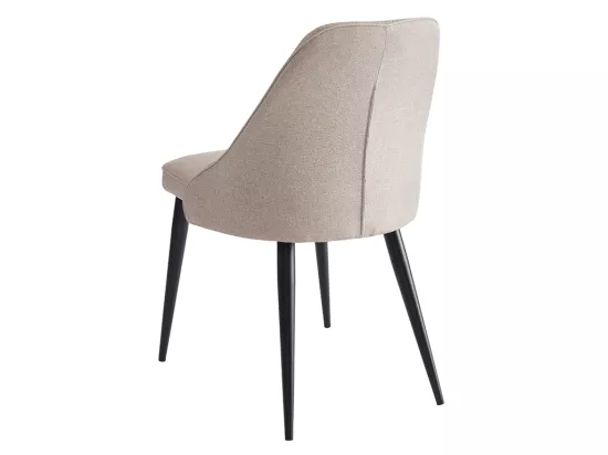 Lot de 2 chaises en tissu et métal - Crème - EZRA