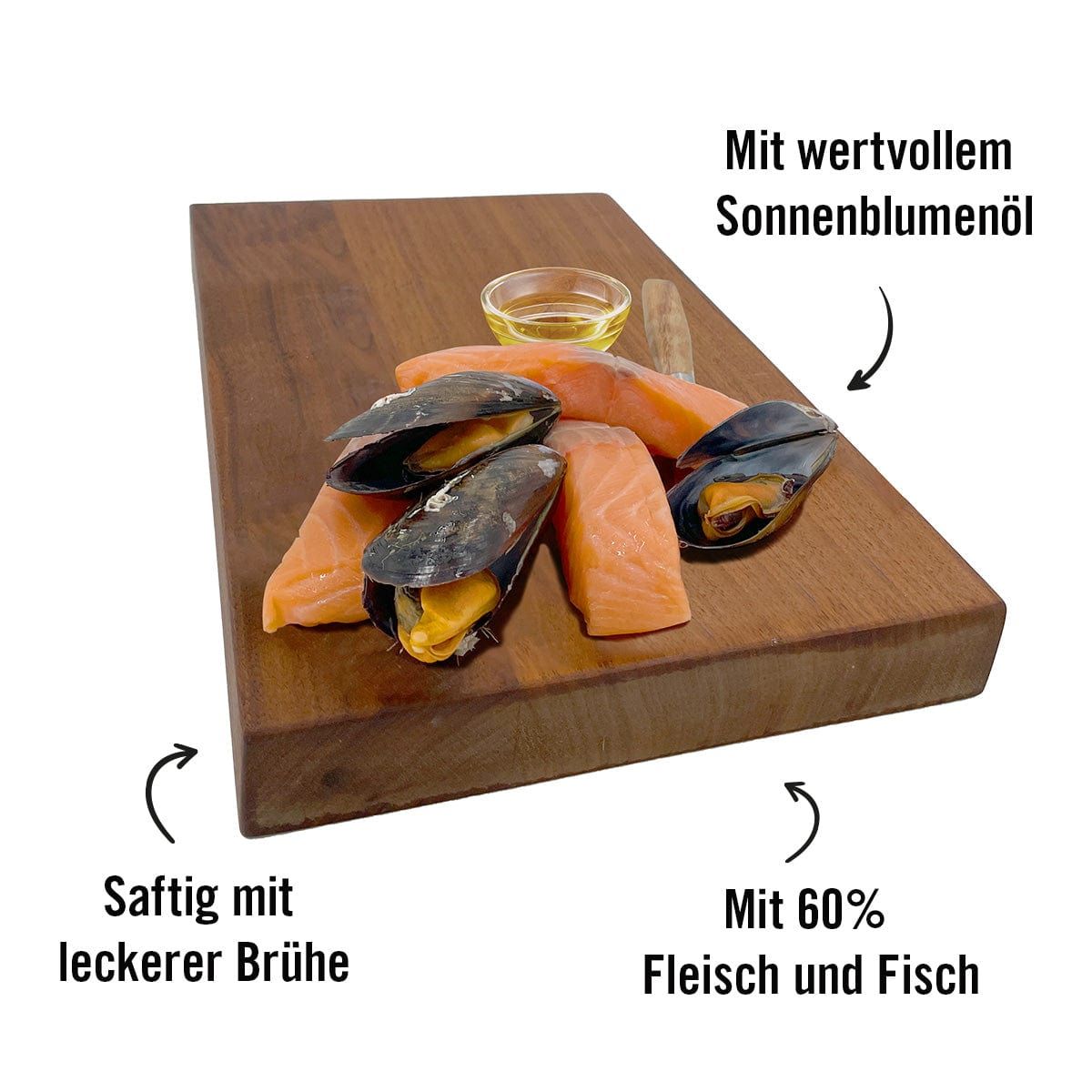 Dogs’n Tiger Adult Premium Katzenfutter Wonne, Nassfutter, Getreidefrei, Lachs & Muscheln