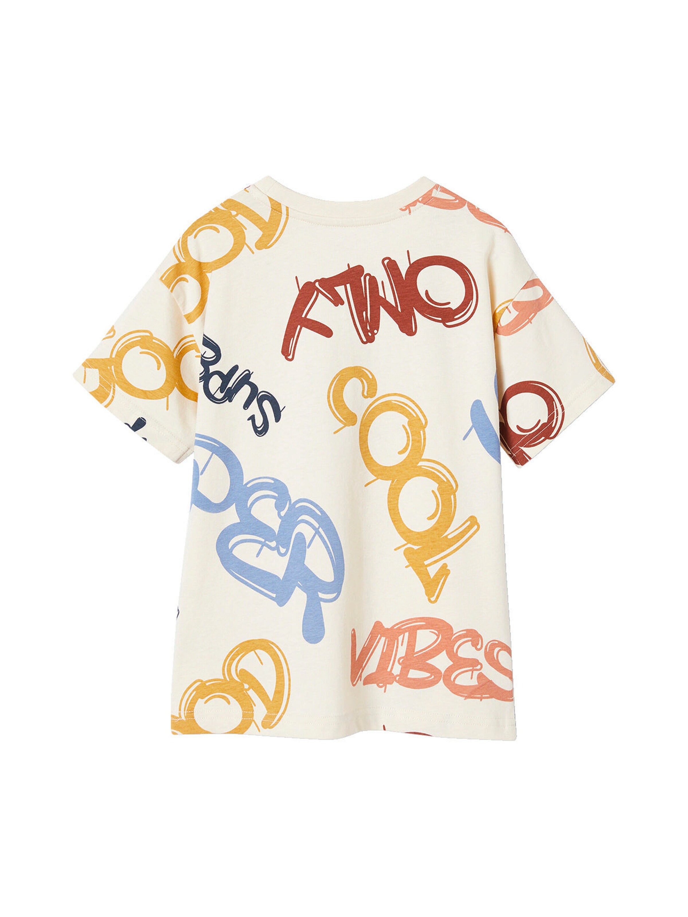 Vertbaudet Jungen T-Shirt, Graffiti-Motive wollweiß