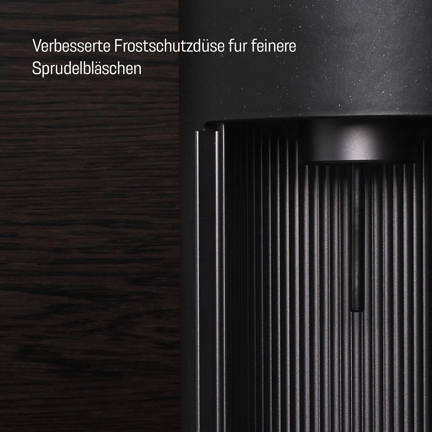 Mysoda: Stilvoller Glassy Wassersprudler aus Holzkomposit und Aluminium (ohne CO2-Zylinder) mit 1-Liter-Glasflasche & BPA-freier 1-Liter-Plastikflasche - Schwarz