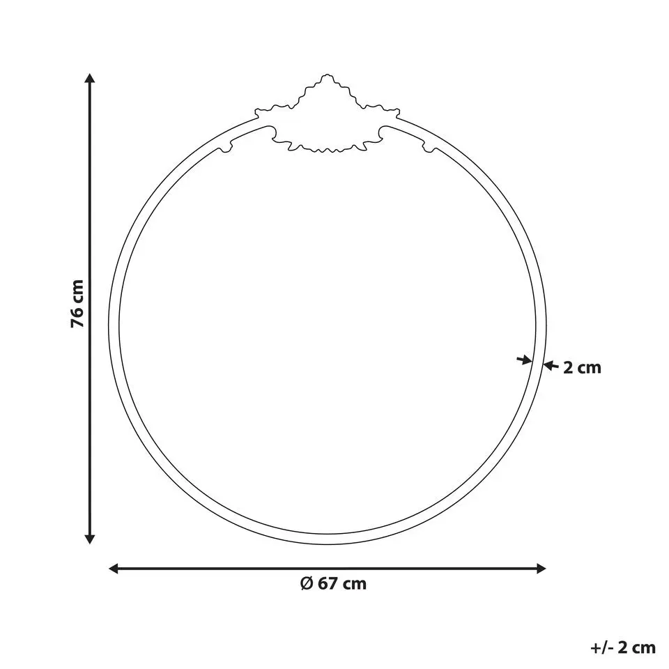 SOMMANT - Wandspiegel - Zwart - ⌀ 67 cm - Metaal