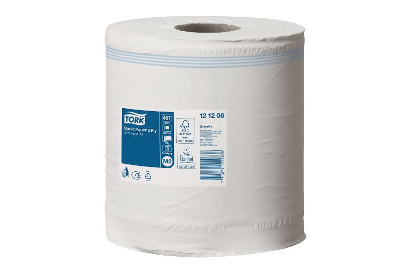 Tork® M2 Basic Centerfeed Poetspapier Multifunctioneel papier 6x160m W