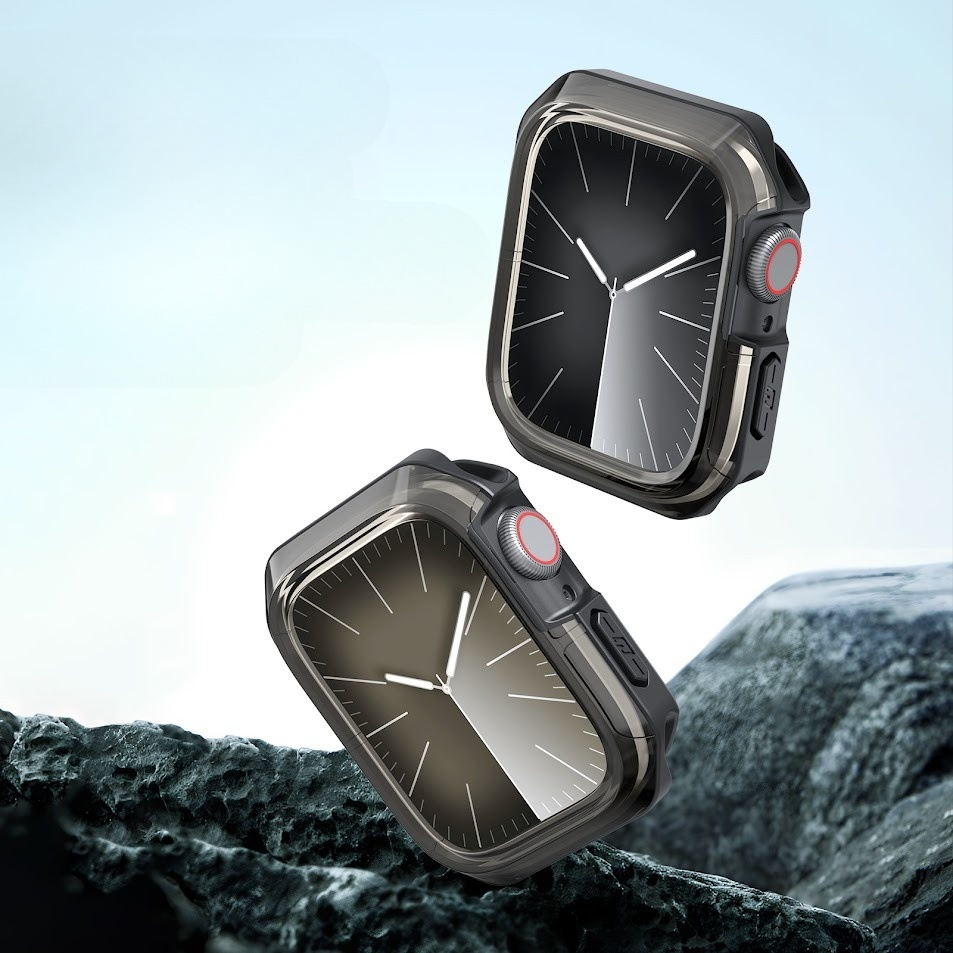 Apple Watch (40mm) Hybrid Hardcase Bumper Hülle - Transparent / Schwarz