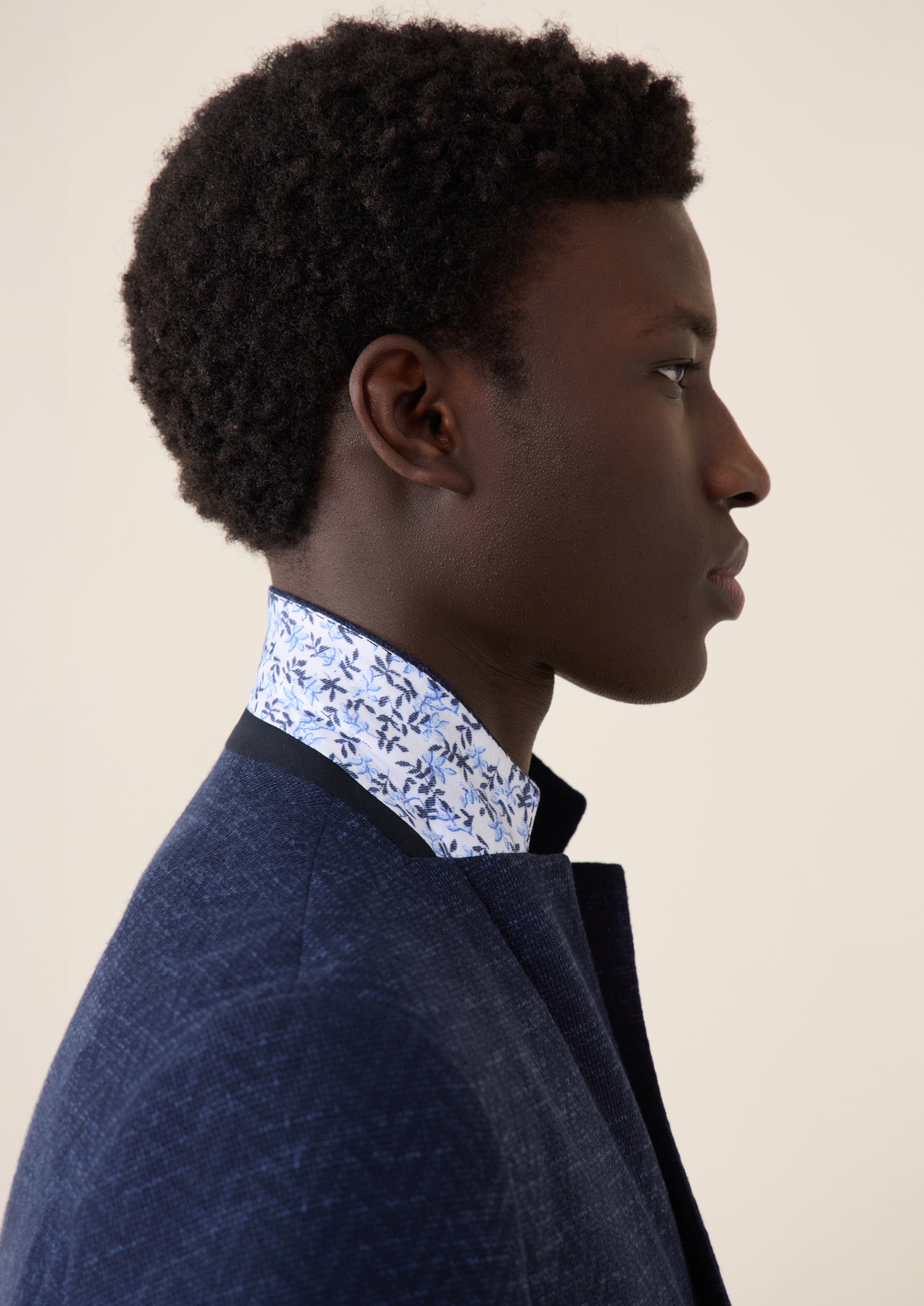 Veste casual Regular en jersey bleu marine à motif fantaisie