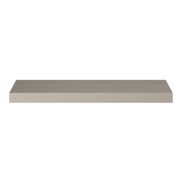 Poignée de meuble Incurvé GoodHome Skej aluminium effet nickel satin gris l.152mm x l.19mm x H. 35mm entraxe 128mm