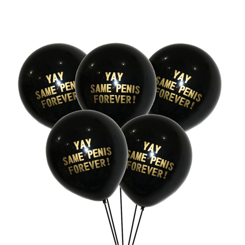 (10er Set) Bachelorette Party Ballons Funny Junggesellinnenabschied Luftballons mit Konfetti - Schwarz / Roségold / Gold
