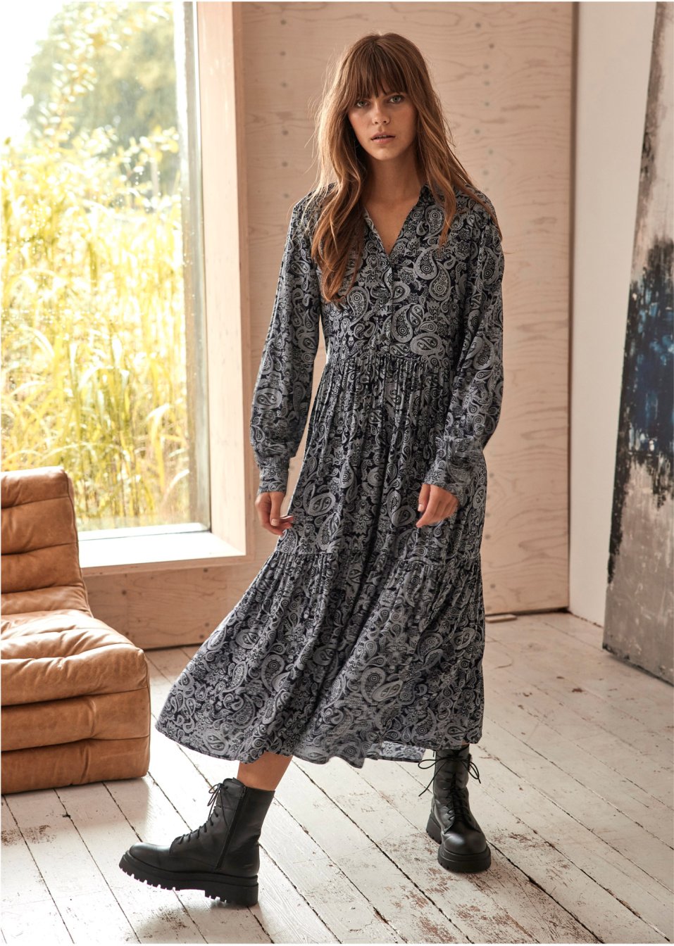 Robe midi à imprimé
