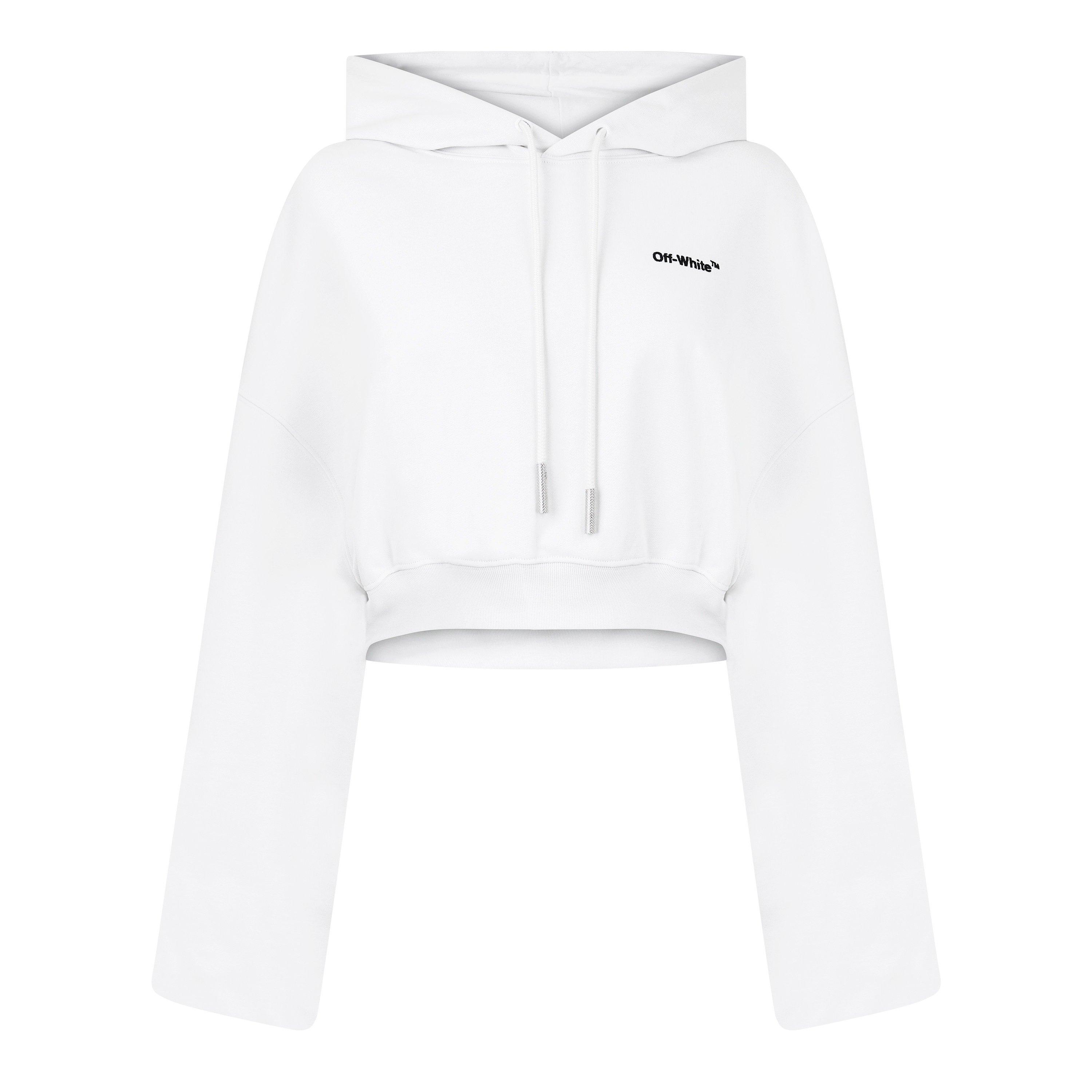 Off White Helvetica Cropped Hoodie